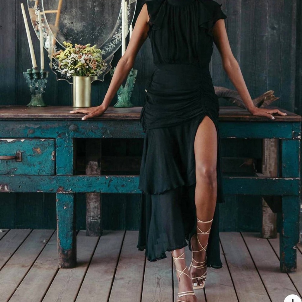 Cleobella Cecilia black ruffle maxi dress - Picture 2 of 9